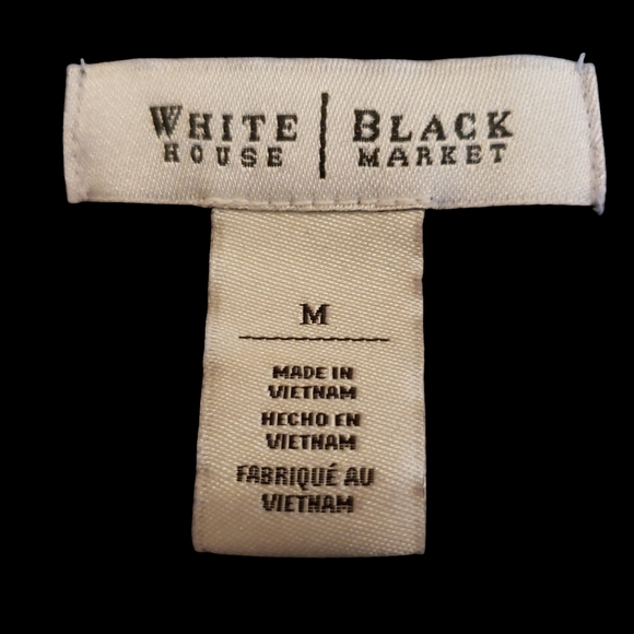 White House Black Market Black & White Striped 3/4th Sleeve Dress Size M - Picture 4 of 5